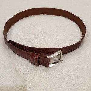 Genuine American Alligator men's 32" brown belt